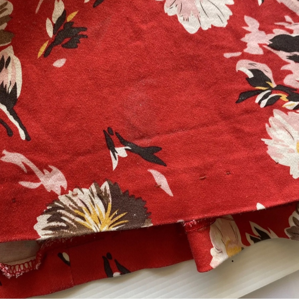 Retrospec’d Vintage Floral Dress Red Fit & Flare Pleated Rockabilly 50s SzM 12 - Picture 5 of 9